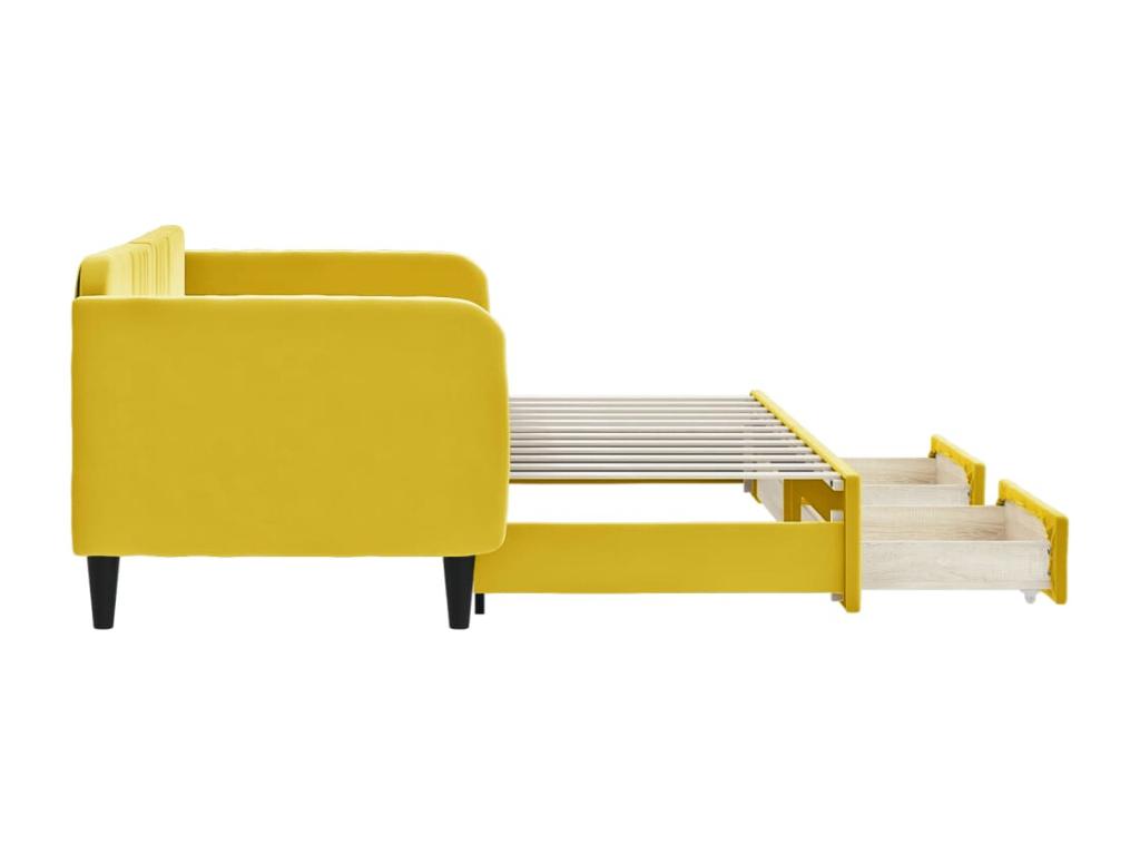 Yellow Velvet Bed, 80 x 200 cm