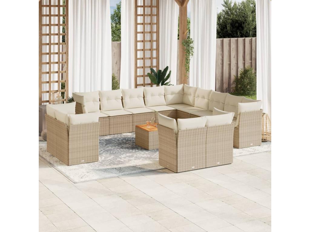 Beige Woven Resin Wicker Outdoor Furniture Set - dlz1766588003322