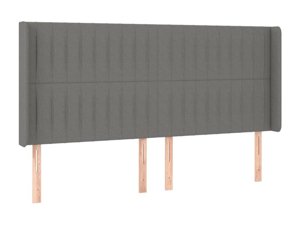 Gray Fabric Bed, 163 x 16 x 118 cm