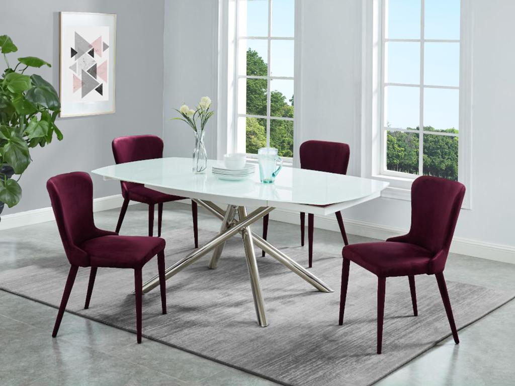 White Metal Dining Table