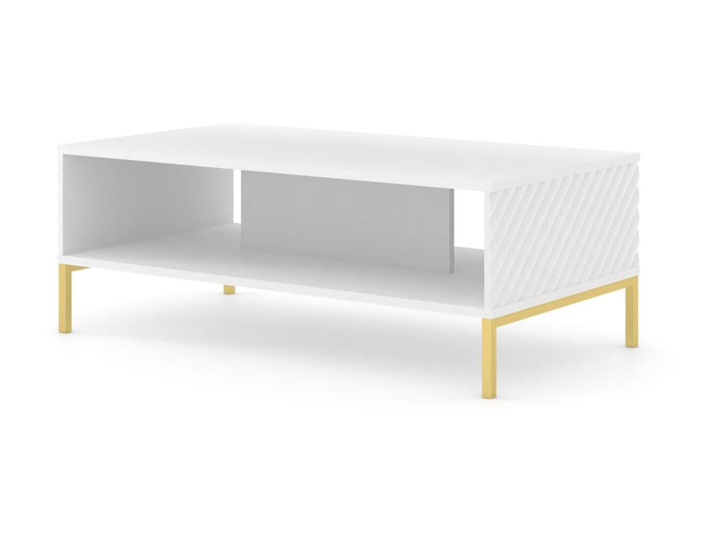 White Metal Coffee Table, 90 x 60 cm