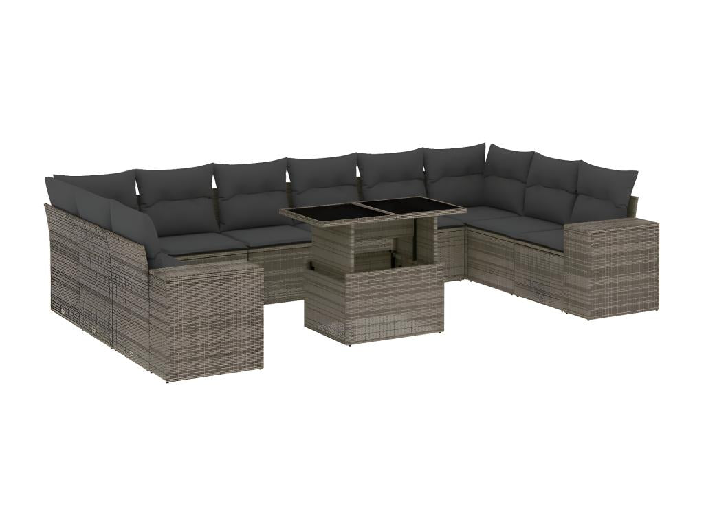 Gray Woven Resin Wicker Outdoor Furniture Set - dlz1766587629904
