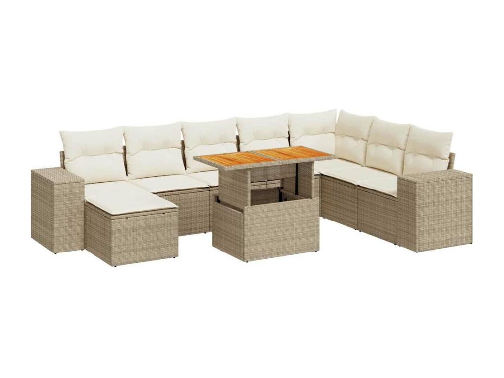 Beige Woven Resin Wicker Outdoor Furniture Set - dlz1766587458926