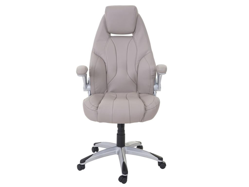 Gray Faux Leather Accent Chair - dlz1766587950443