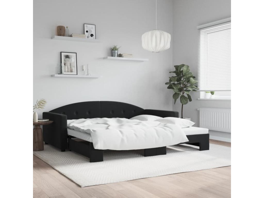 Black Velvet Bed, 100 x 200 cm