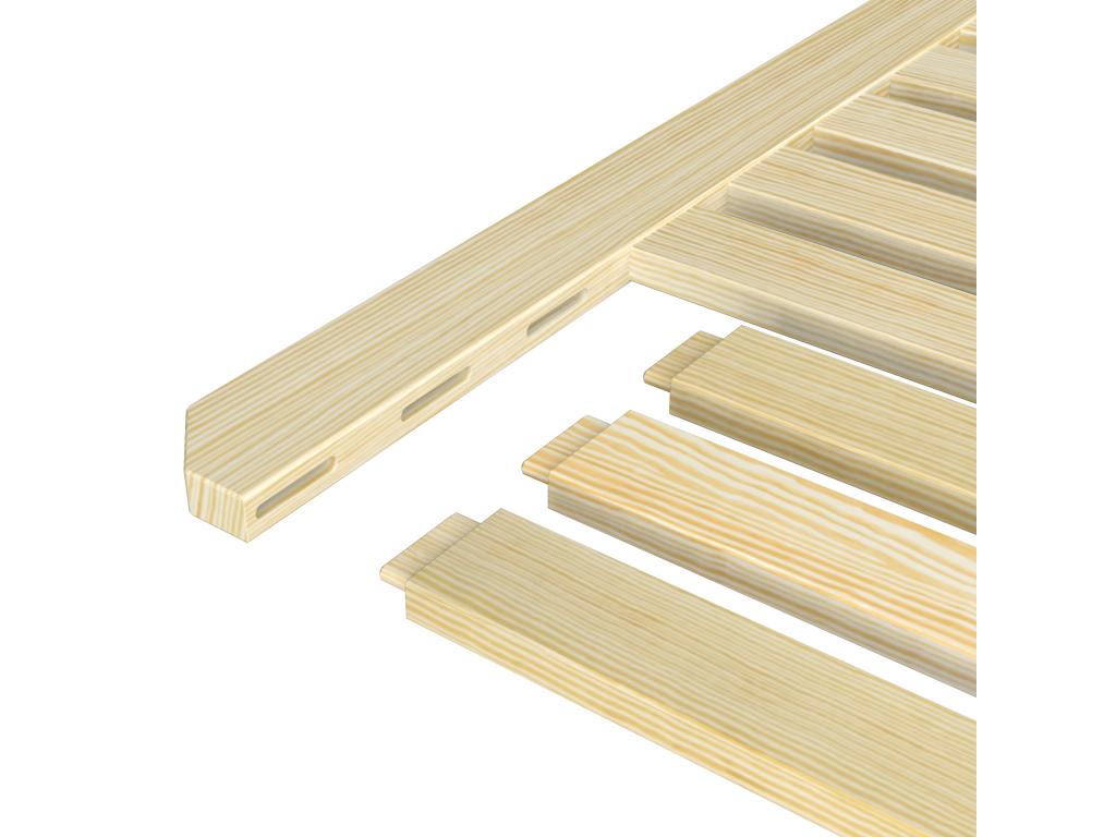 Natural Pine Wood Bed, 100 x 180 cm