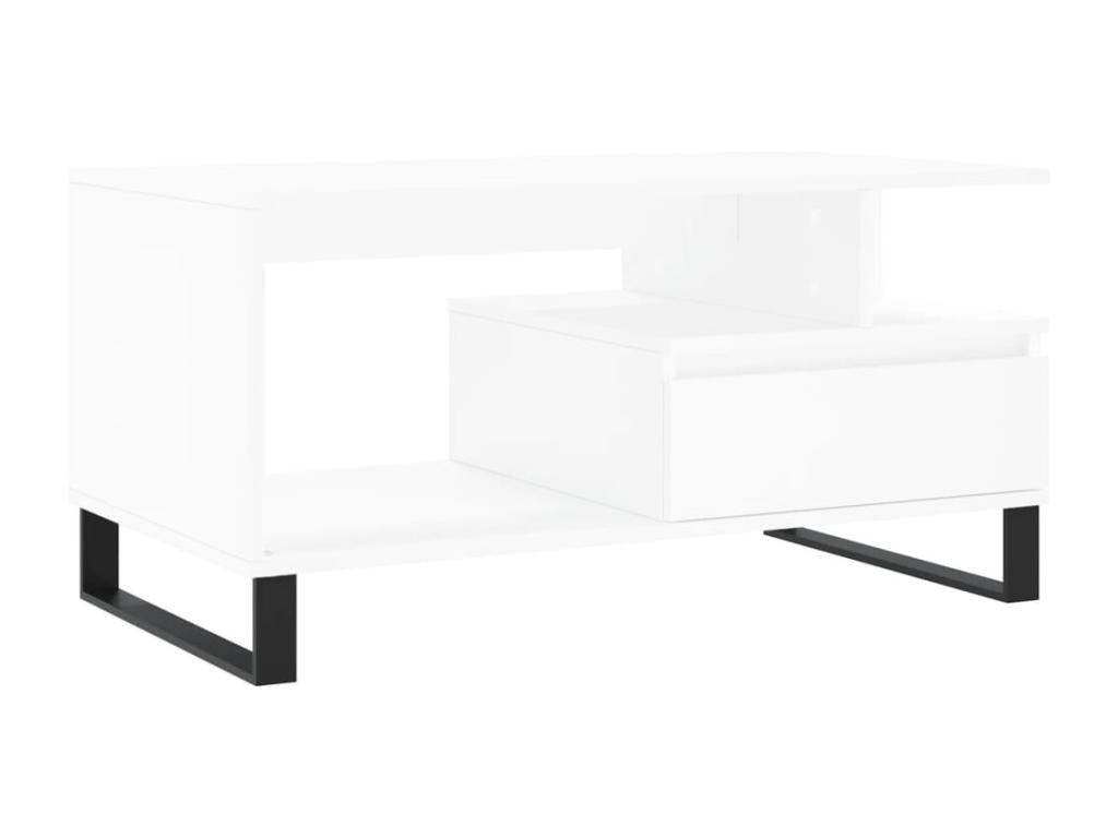 White Engineered Wood Coffee Table, 90 x 49 x 45 cm