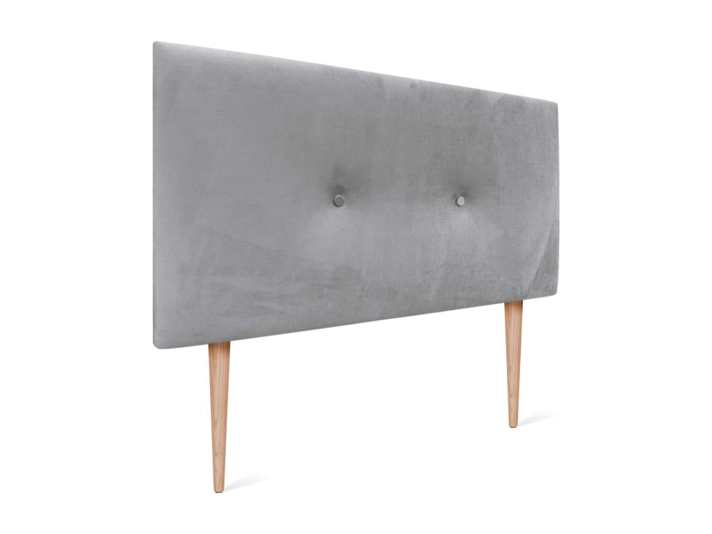 Gray Velvet Bed, 110 x 115 cm