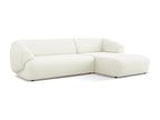 White Boucle Fabric Sofa