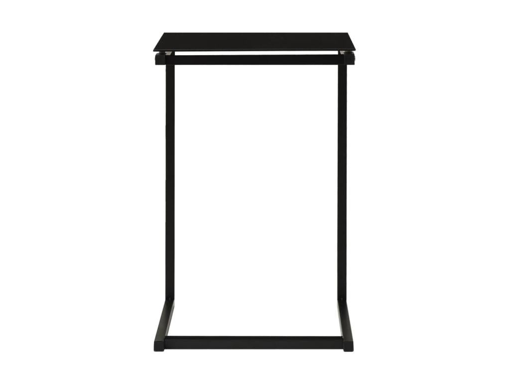Black Glass Side Table, 40 x 40 x 60 cm