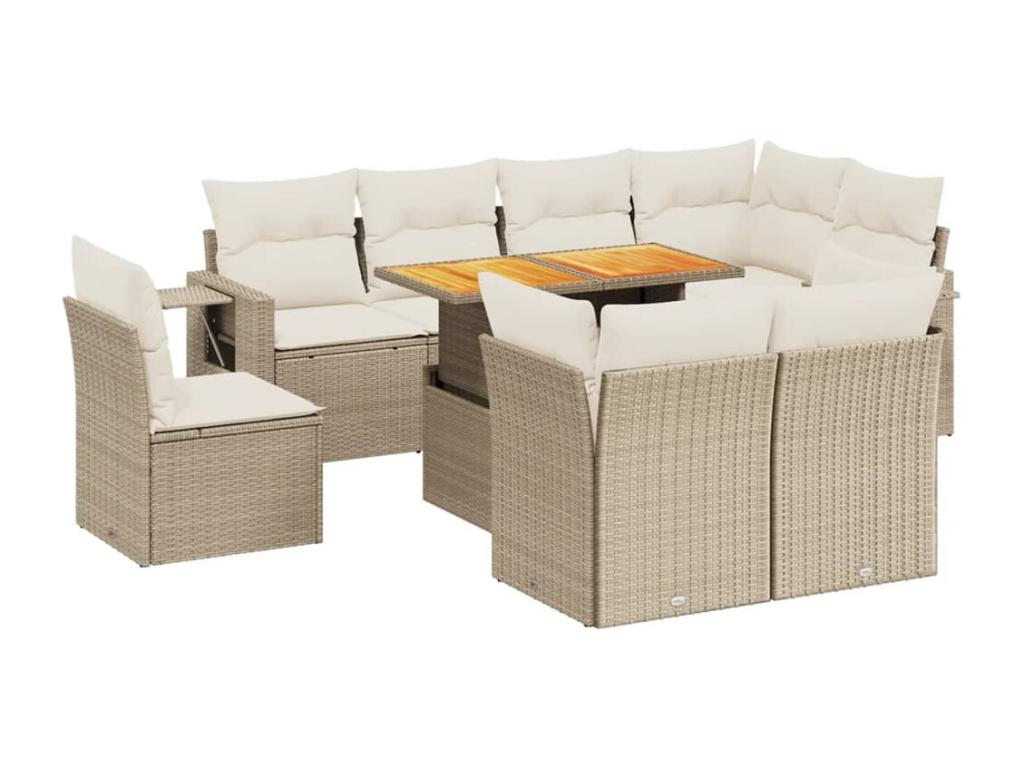 Beige Woven Resin Wicker Outdoor Furniture Set - dlz1766587895605