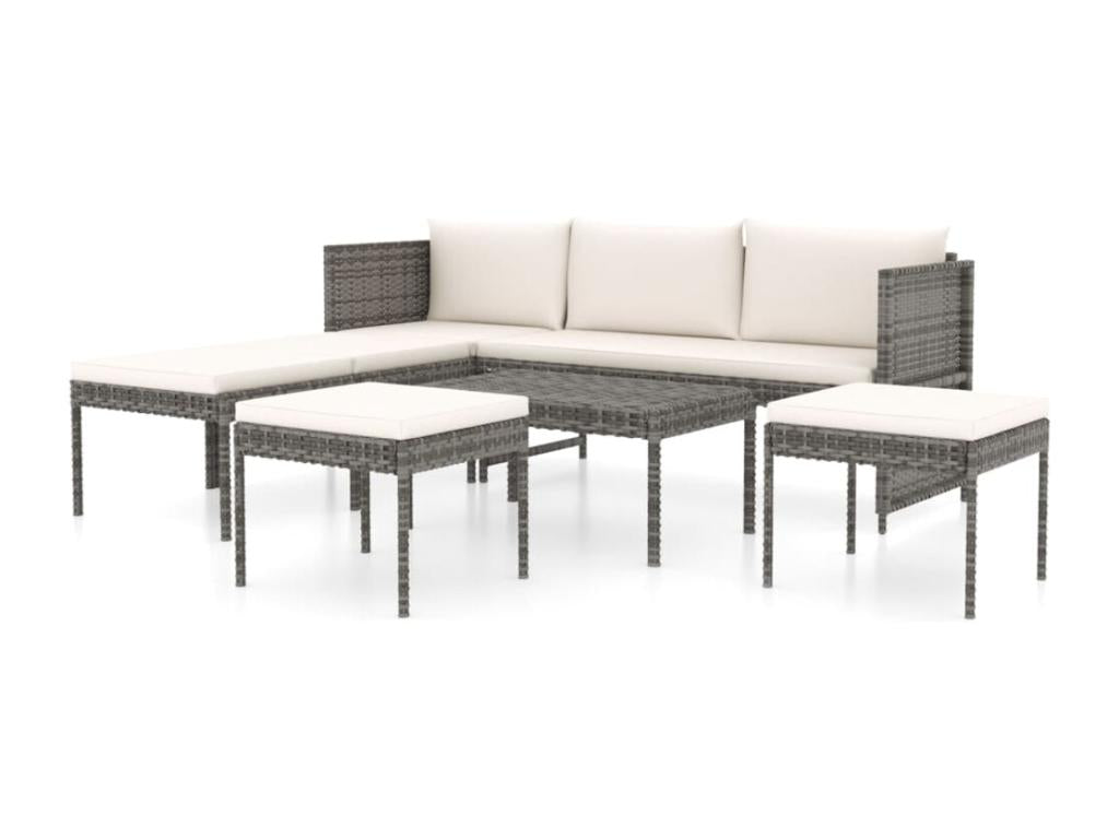 Gray Outdoor Furniture Set, 180 x 58 x 57.5 cm