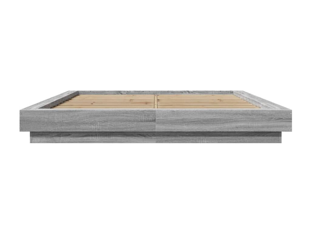 Gray Engineered Wood Bed Frame, 160 x 200 cm