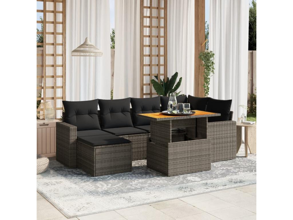Gray Woven Resin Wicker Outdoor Furniture Set - dlz1766587810741