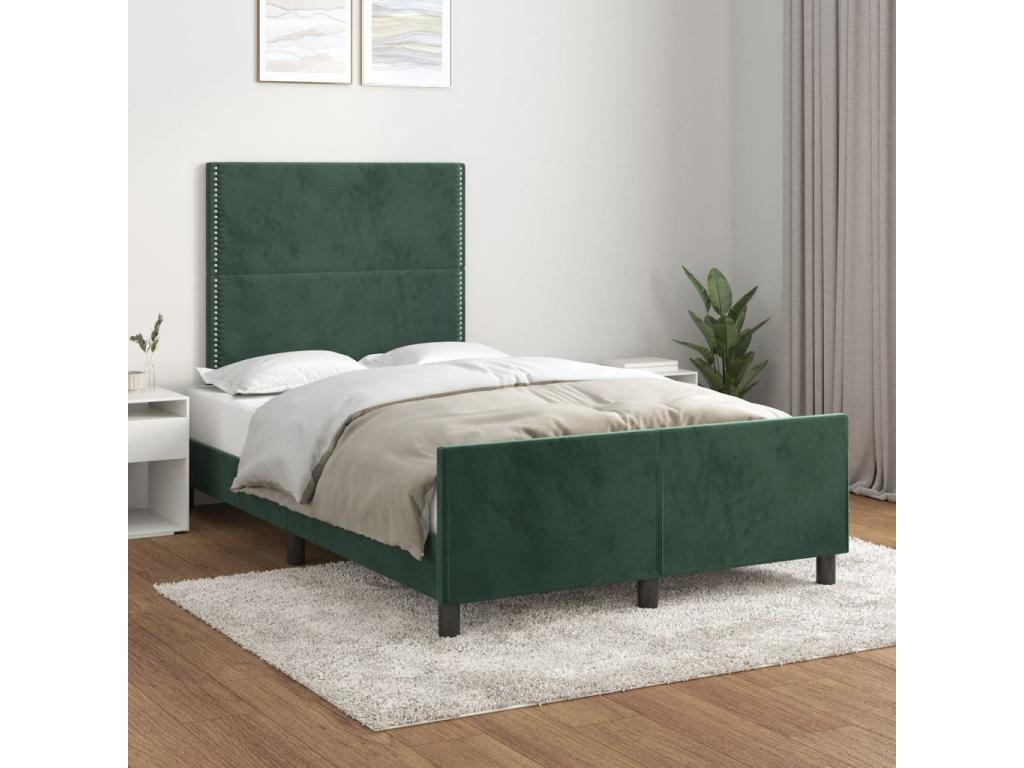 Green Velvet Bed Frame, 120 x 200 cm