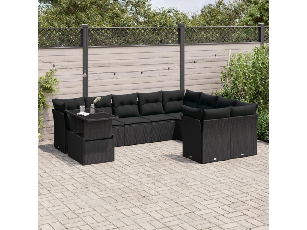 Black Woven Resin Wicker Outdoor Furniture Set - dlz1766587873710