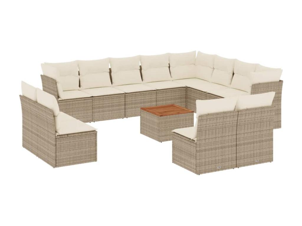Beige Woven Resin Wicker Outdoor Furniture Set - dlz1766587971802