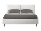 White Faux Leather Bed, 160 x 200 cm