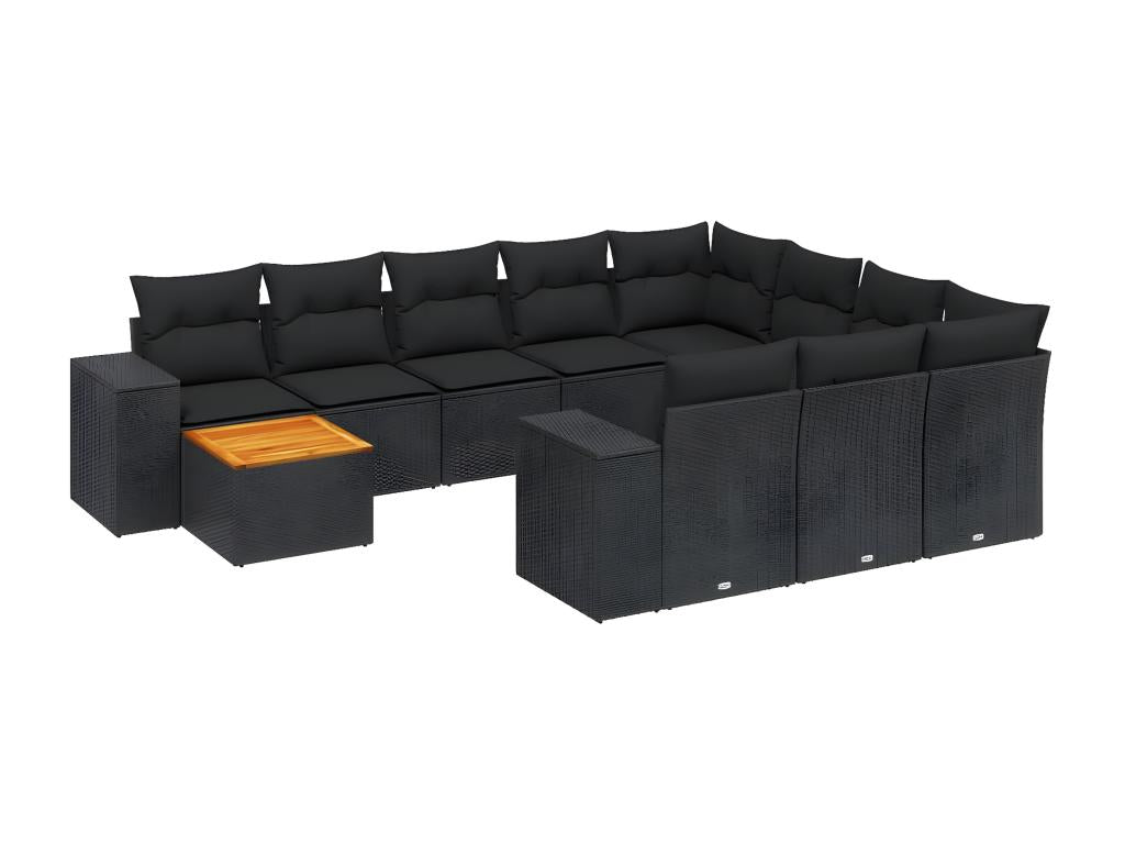 Black Woven Resin Wicker Outdoor Furniture Set - dlz1766587923615