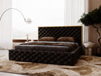 Black Velvet Bed, 120 x 200 cm