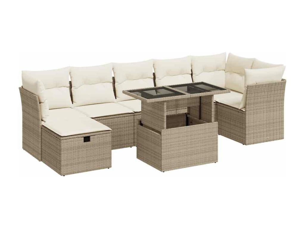 Beige Woven Resin Wicker Outdoor Furniture Set - dlz1766587855663