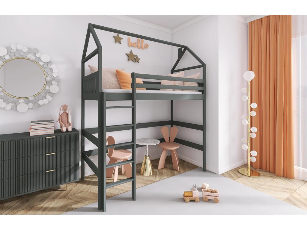 Gray Bed, 90 x 200 cm