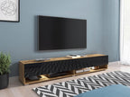 Black Oak Wood TV Stand, 180 x 30 x 33 cm