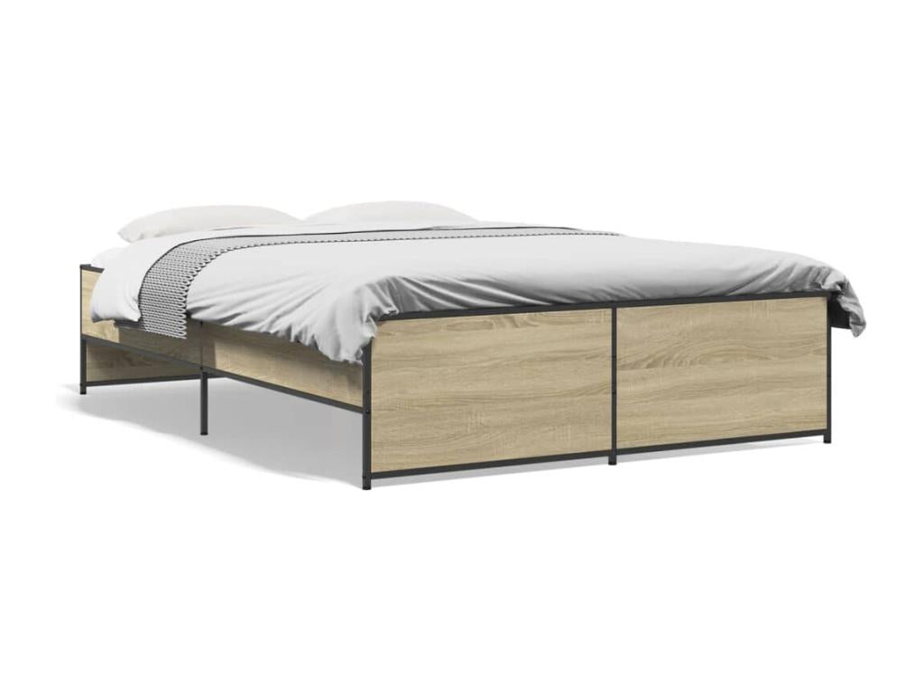 Natural Engineered Wood Bed Frame, 140 x 190 cm