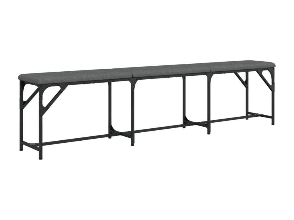 Gray Fabric Bench, 186 x 32 x 45 cm