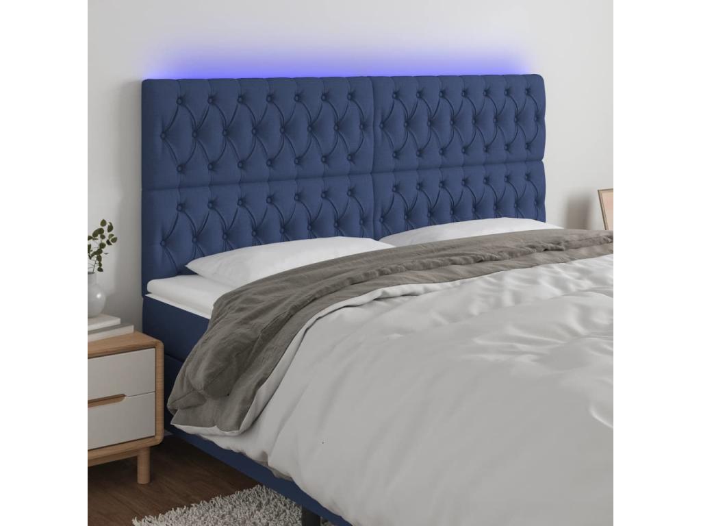Blue Fabric Bed, 200 x 7 x 118 cm