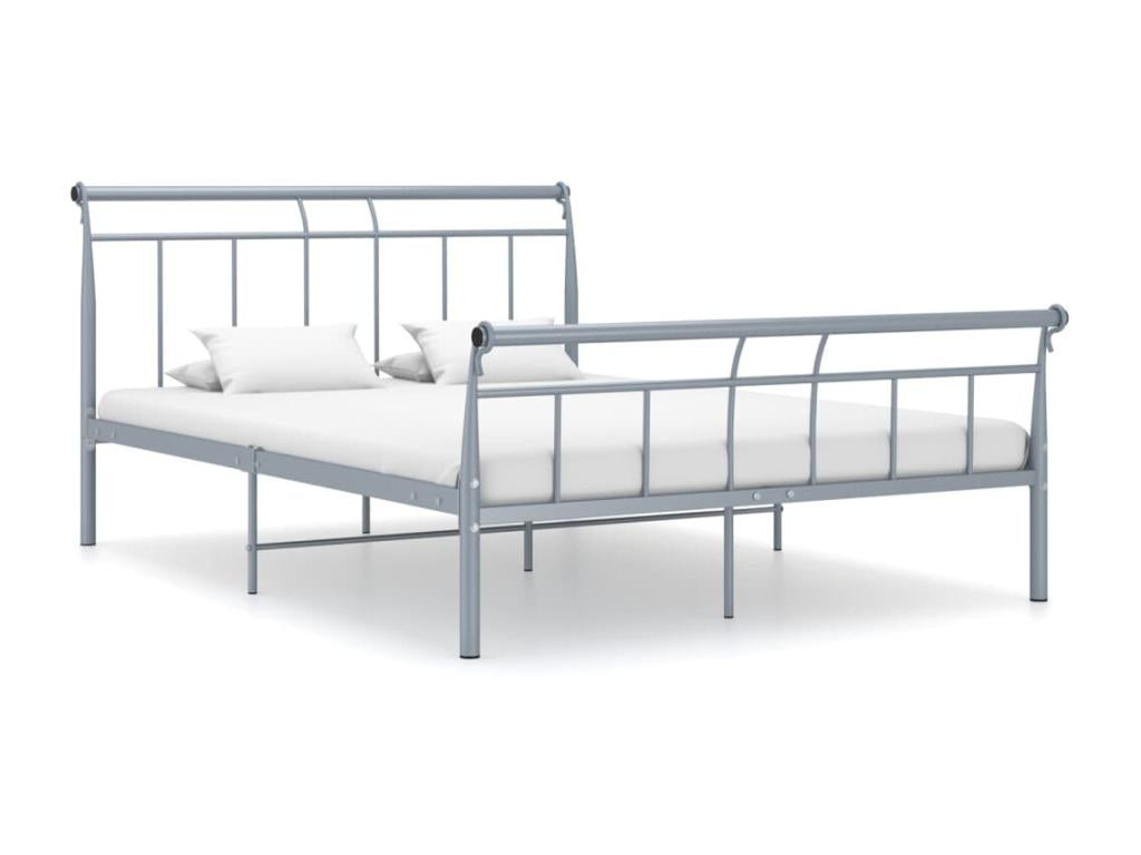 Gray Metal Bed, 140 x 200 cm