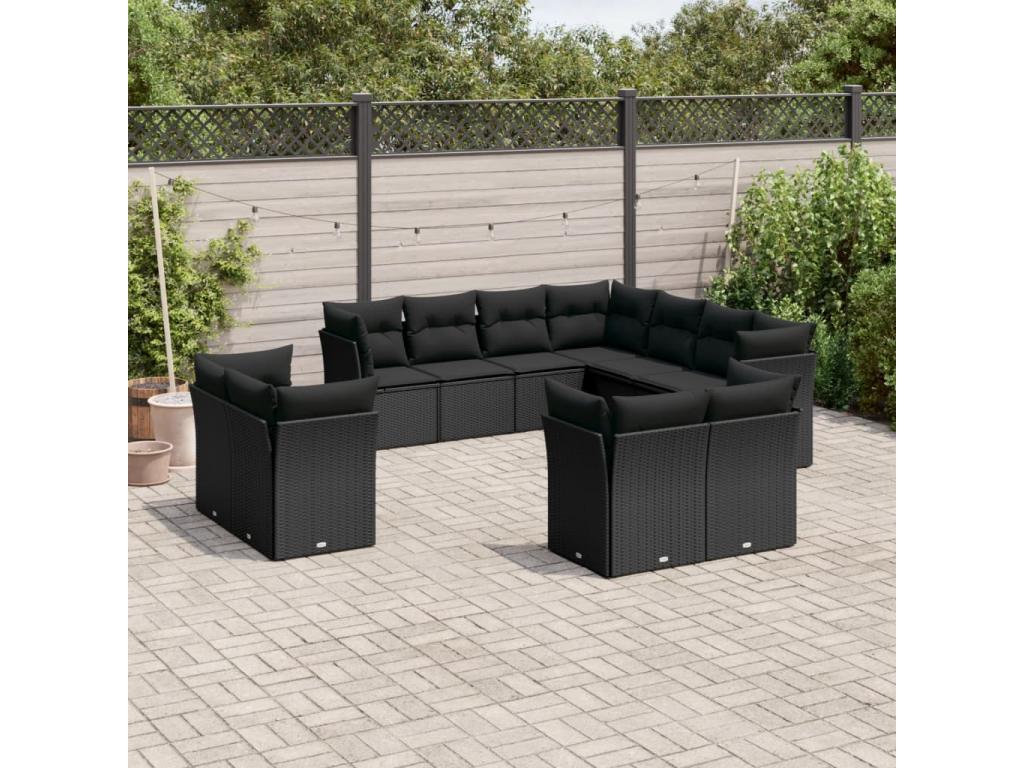 Black Woven Resin Wicker Outdoor Furniture Set - dlz1766587974164