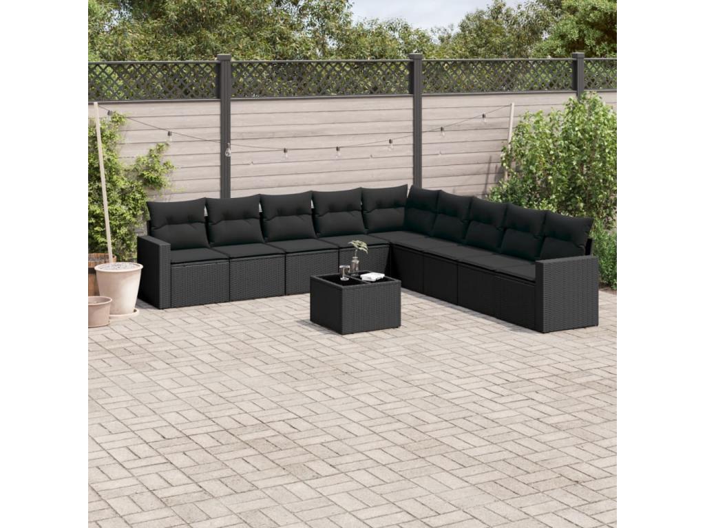 Black Woven Resin Wicker Outdoor Furniture Set - dlz1766587981469