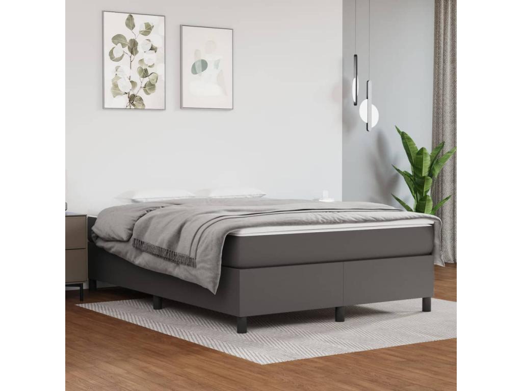 Gray Faux Leather Mattress, 140 x 200 cm - dlz1766587991210