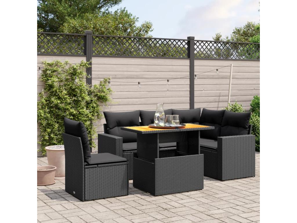 Black Woven Resin Wicker Outdoor Furniture Set - dlz1766587720414