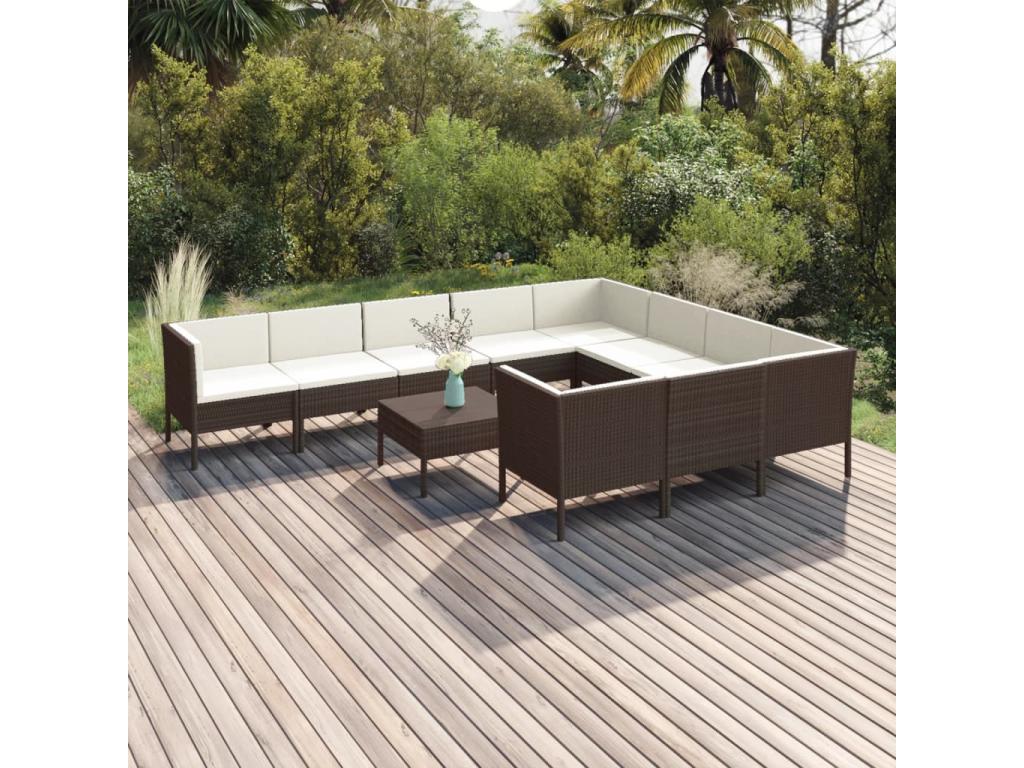 Brown Woven Resin Wicker Outdoor Furniture Set - dlz1766587665916