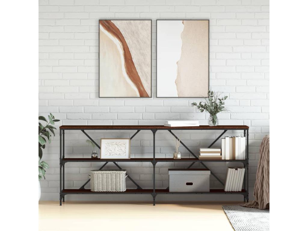 Brown Engineered Wood Table, 180 x 30 x 75 cm