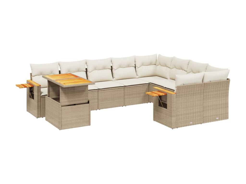 Beige Woven Resin Wicker Outdoor Furniture Set - dlz1766587337974