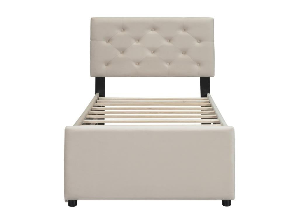 Beige Velvet Mattress, 90 x 200 cm