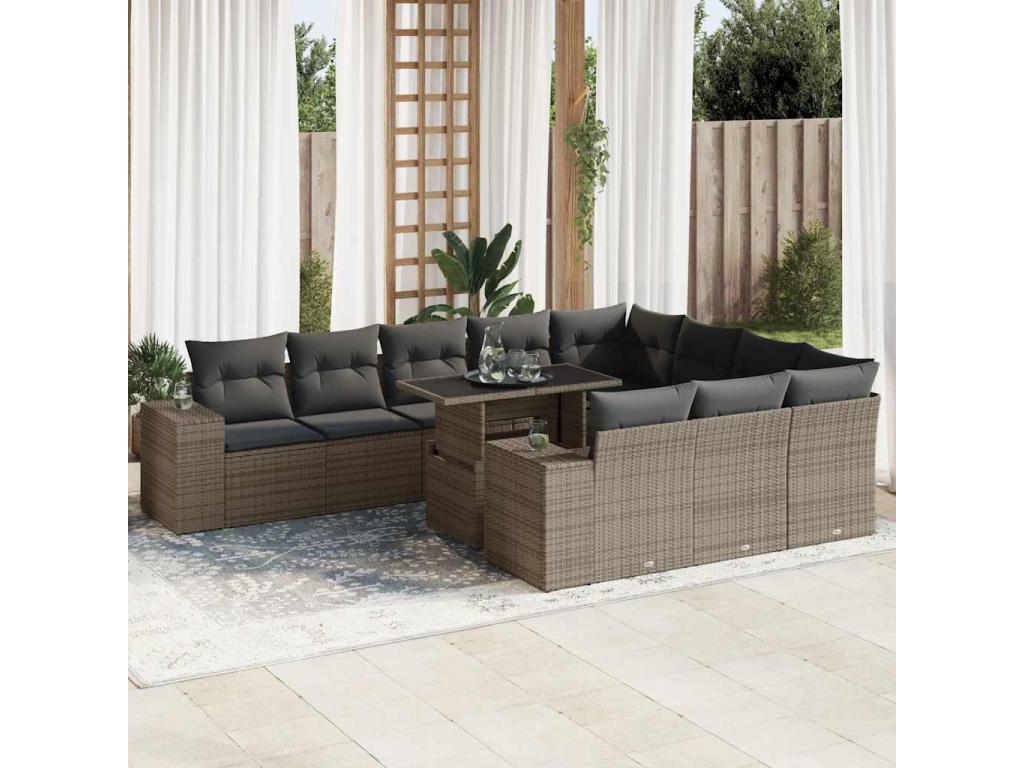Gray Woven Resin Wicker Outdoor Furniture Set - dlz1766587615076