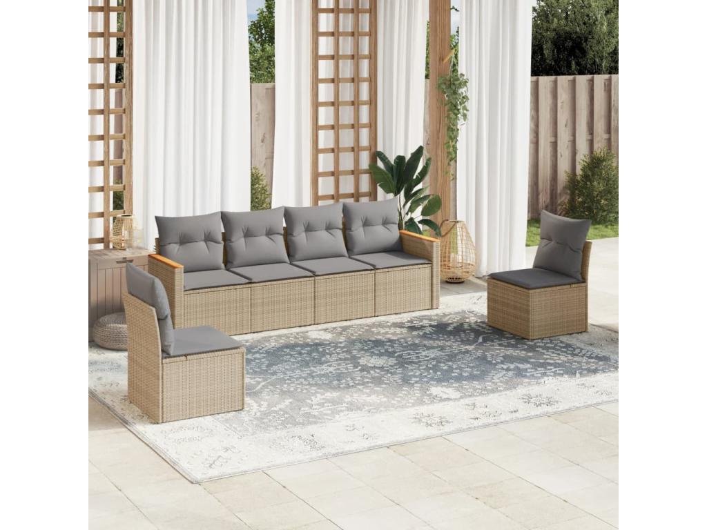 Beige Woven Resin Wicker Outdoor Furniture Set - dlz1766587353237