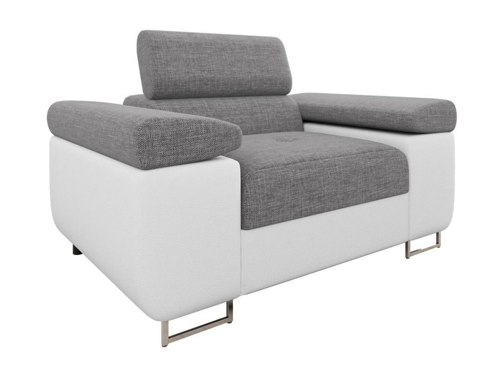 Gray Leather Accent Chair, 70 x 134 x 102 cm