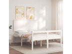 White Solid Wood Bed Frame, 140 x 200 cm