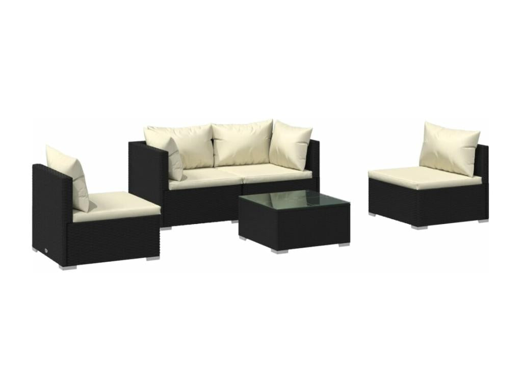Black Woven Resin Wicker Outdoor Furniture Set - dlz1766587522226