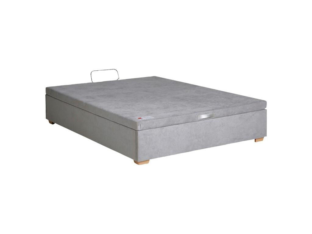 Gray Velvet Bed, 140 x 190 cm