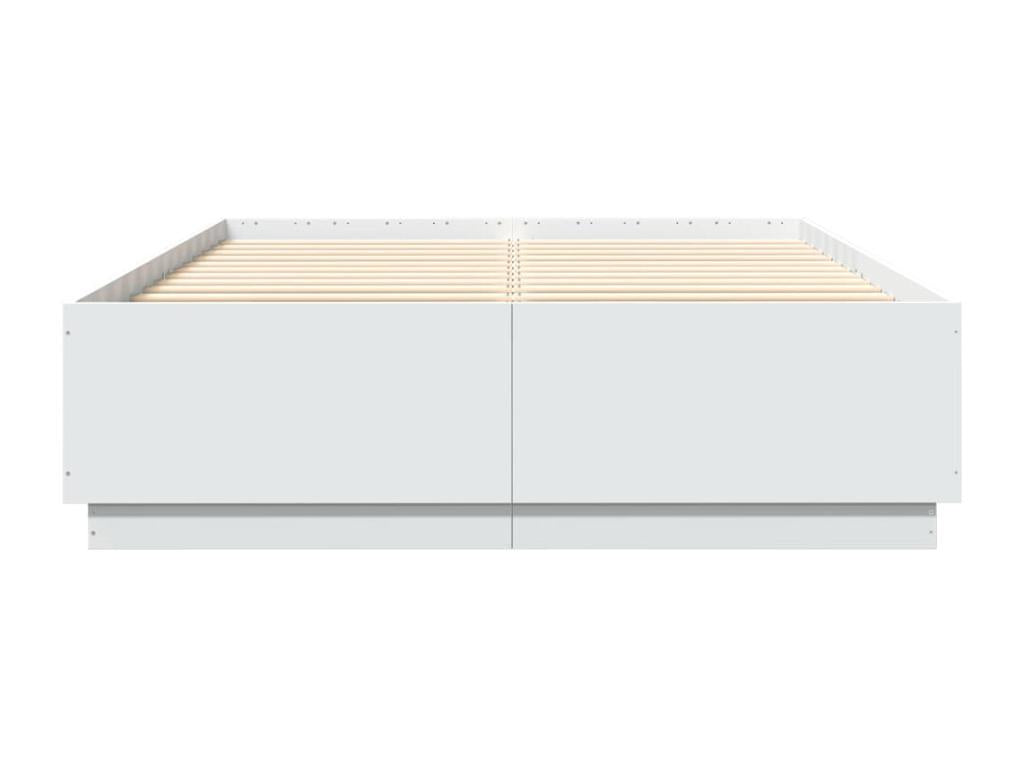 White Engineered Wood Bed Frame, 160 x 200 cm