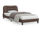 Brown Faux Leather Bed Frame, 90 x 200 cm
