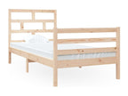 Brown Solid Wood Bed Frame, 90 x 190 cm