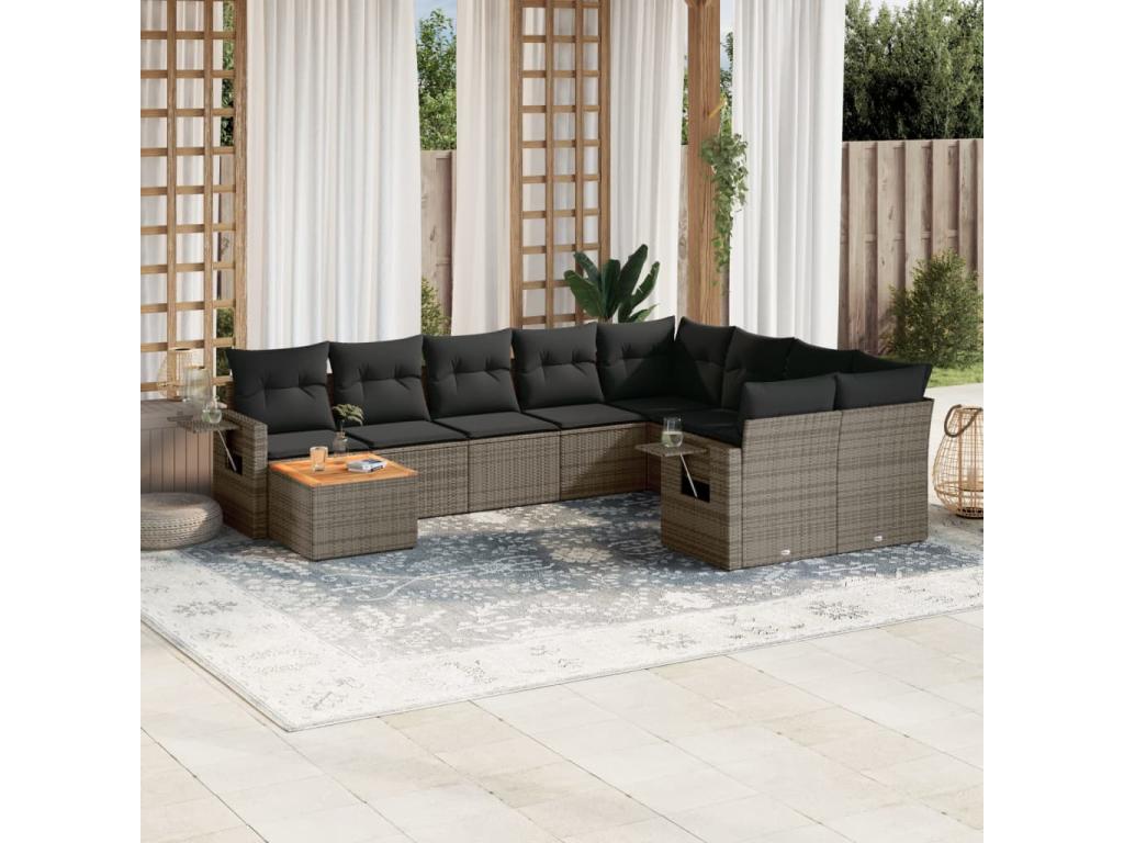 Gray Woven Resin Wicker Outdoor Furniture Set - dlz1766587732613