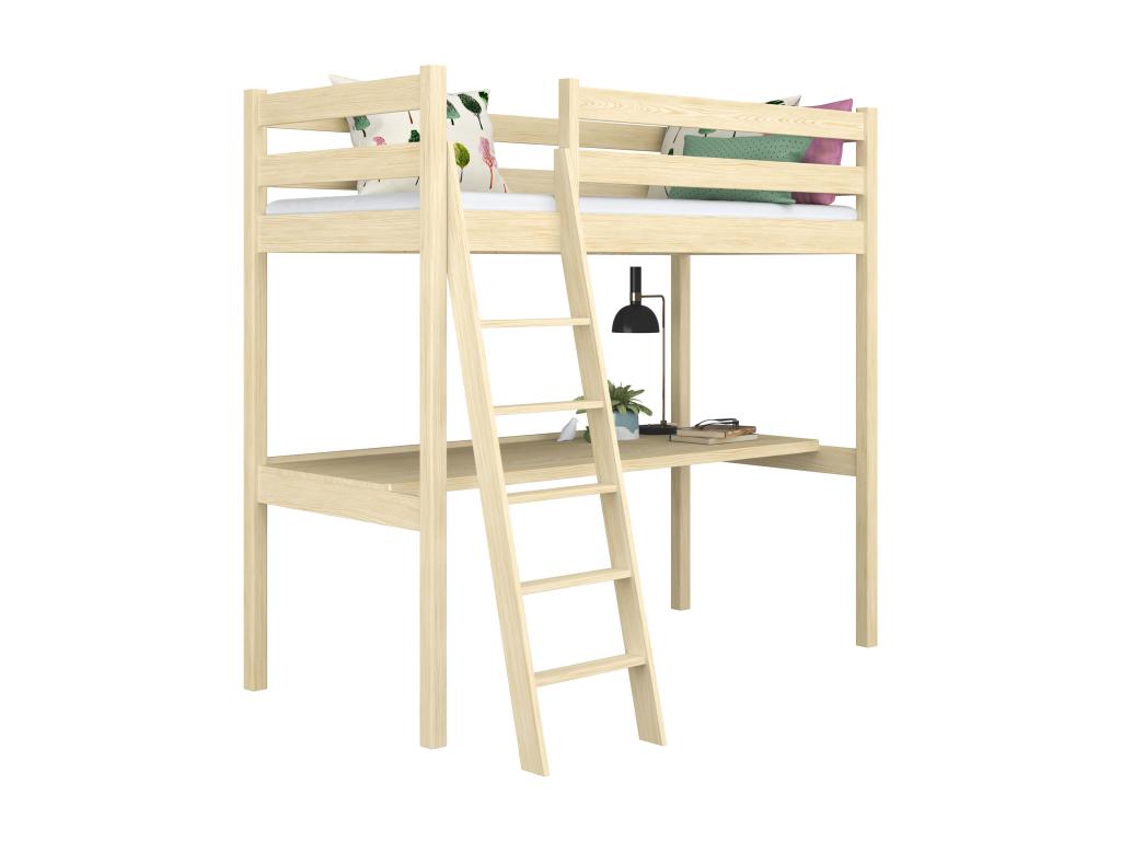 Yellow Pine Wood Bed, 80 x 190 cm